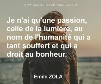 Citation de Emile ZOLA