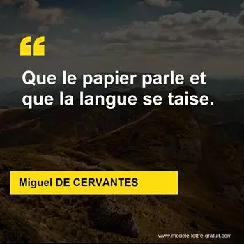 Citation Miguel DE CERVANTES