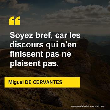 Citation de Miguel DE CERVANTES