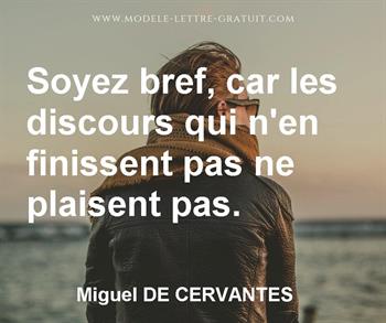 Citation de Miguel DE CERVANTES