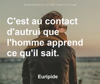 C Est Au Contact D Autrui Que L Homme Apprend Ce Qu Il Sait