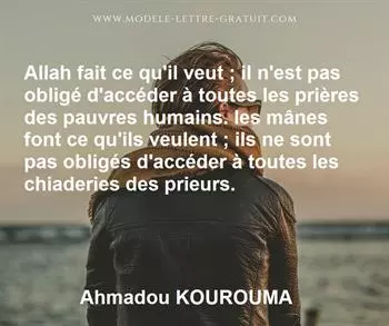 Citation de Ahmadou KOUROUMA