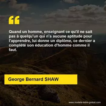 Citation George Bernard SHAW  