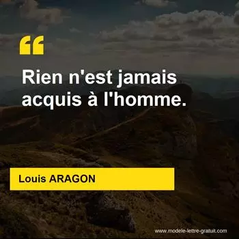 Citation Louis ARAGON