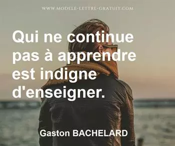 Citation de Gaston BACHELARD