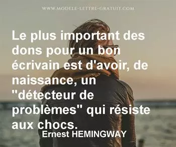 Citation de Ernest HEMINGWAY