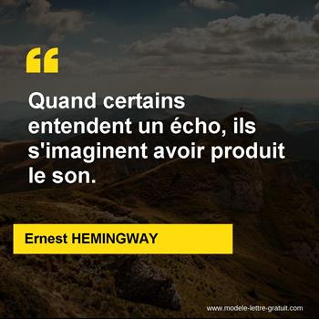 Citation de Ernest HEMINGWAY