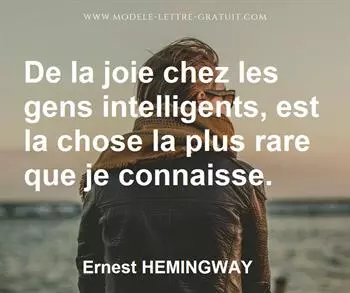 Citation de Ernest HEMINGWAY