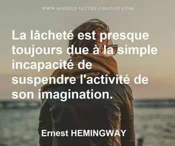 Citation de Ernest HEMINGWAY