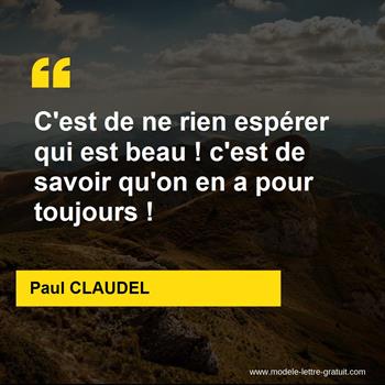 Citation de Paul CLAUDEL