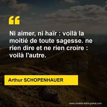 Citation Arthur SCHOPENHAUER