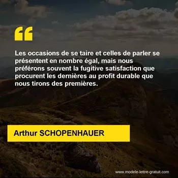Citation Arthur SCHOPENHAUER