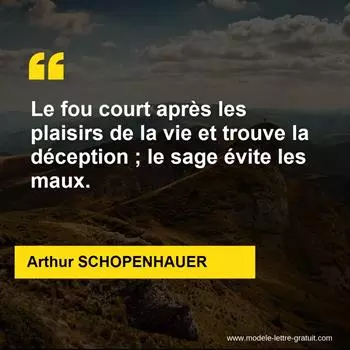 Citation Arthur SCHOPENHAUER