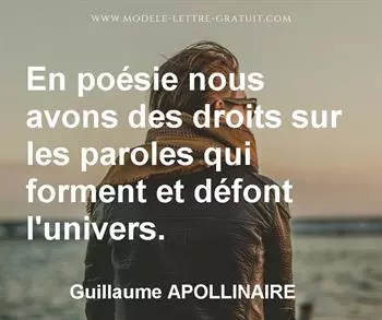 Citation de Guillaume APOLLINAIRE
