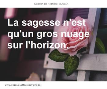 Francis Picabia A Dit La Sagesse N Est Qu Un Gros Nuage Sur L Horizon