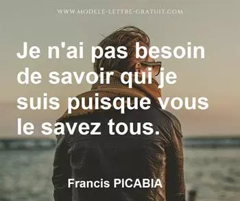 Citation de Francis PICABIA