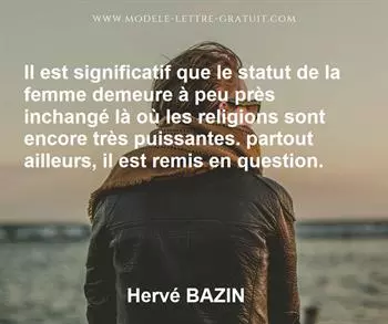 Citation de Hervé BAZIN