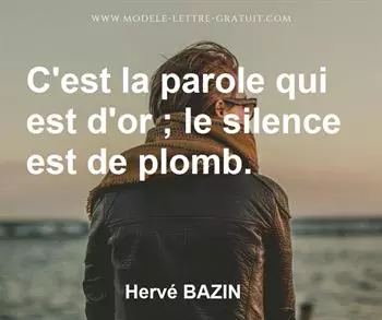 Citation de Hervé BAZIN