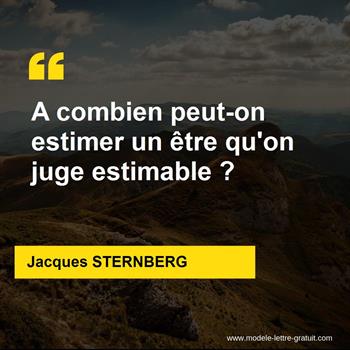 Citation de Jacques STERNBERG