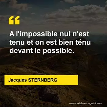 Citation Jacques STERNBERG