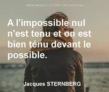 Citation de Jacques STERNBERG