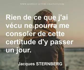 Citation de Jacques STERNBERG