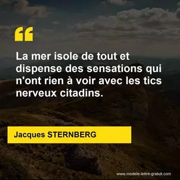 Citation Jacques STERNBERG