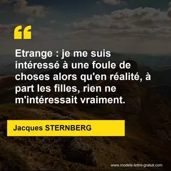 Citation Jacques STERNBERG