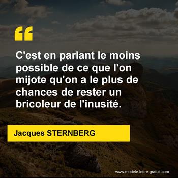 Citation de Jacques STERNBERG