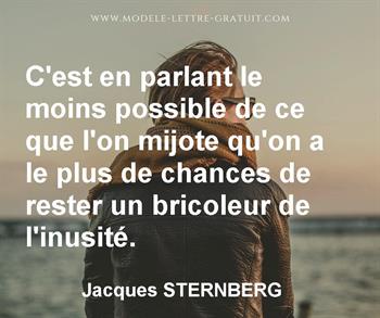 Citation de Jacques STERNBERG