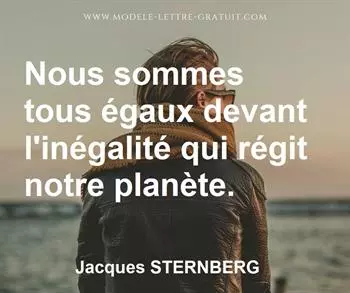 Citation de Jacques STERNBERG