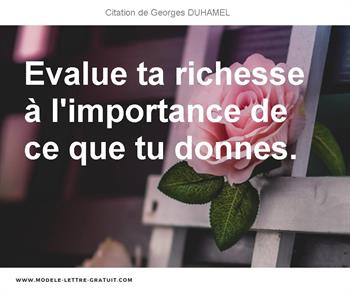 Evalue Ta Richesse A L Importance De Ce Que Tu Donnes