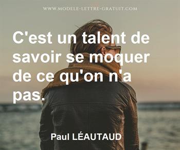 Citation de Paul LÉAUTAUD