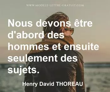Citation de Henry David THOREAU