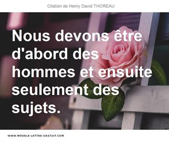 Citations Henry David THOREAU