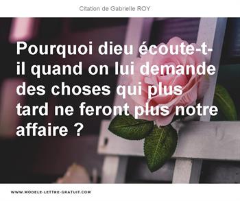 Citations Gabrielle ROY