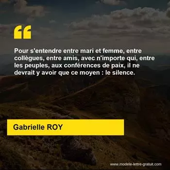Citation Gabrielle ROY