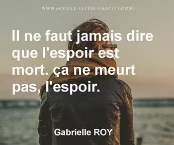 Citation de Gabrielle ROY