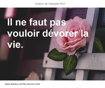 Citations Gabrielle ROY