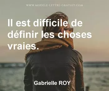 Citation de Gabrielle ROY