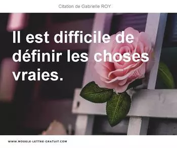 Citations Gabrielle ROY