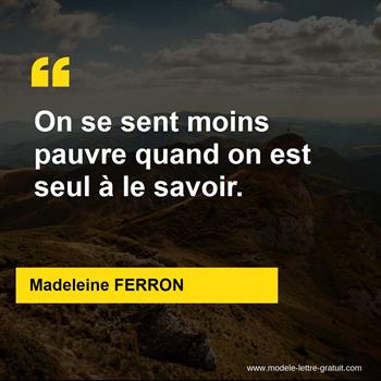 Citation de Madeleine FERRON