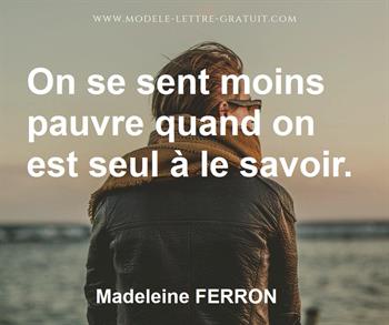 Citation de Madeleine FERRON