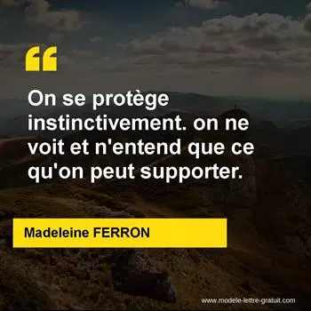Citation Madeleine FERRON
