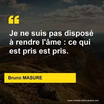 Citation Bruno MASURE