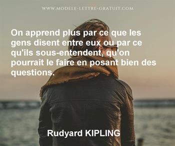 Citation de Rudyard KIPLING