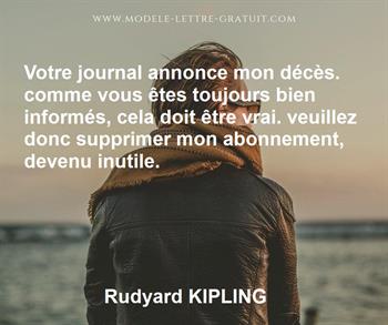 Citation de Rudyard KIPLING