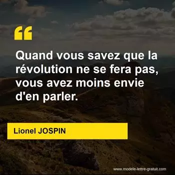 Citation Lionel JOSPIN