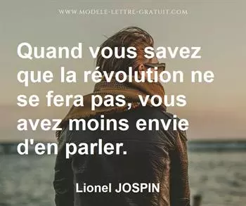 Citation de Lionel JOSPIN