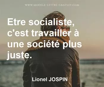Citation de Lionel JOSPIN